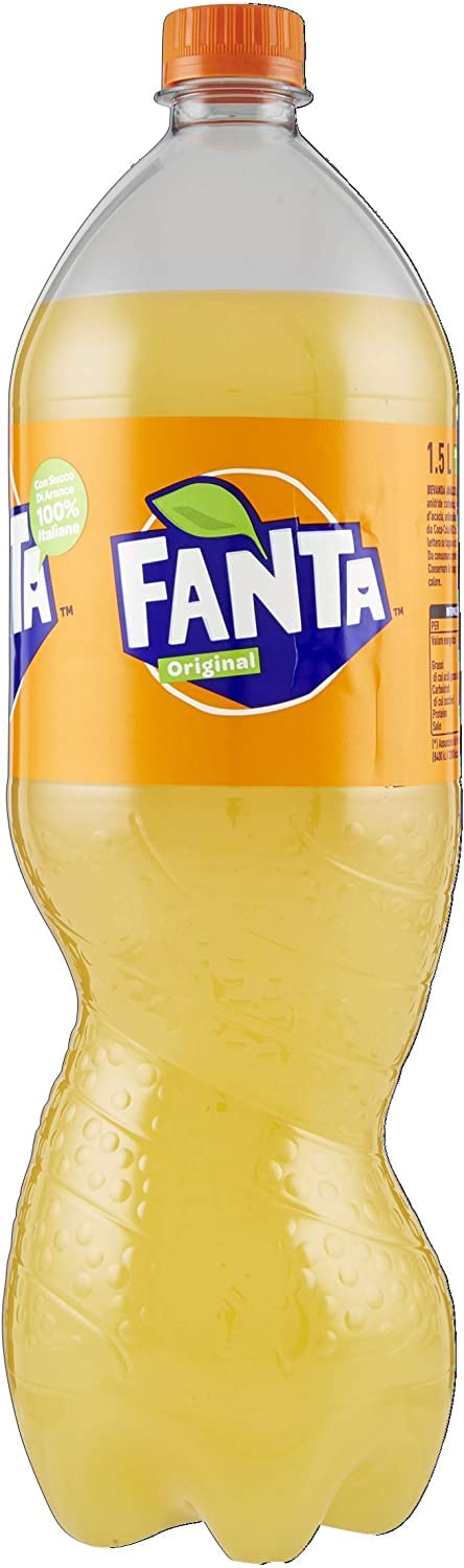 Fanta Orange aranciata - Limonada de naranja PET 12 x 1,5 l italiana afrutada dulce | Refrescante refrescante, gusto agrumi con bollicine, bottiglie pratiche per feste e scorta, peso neto total 18 L