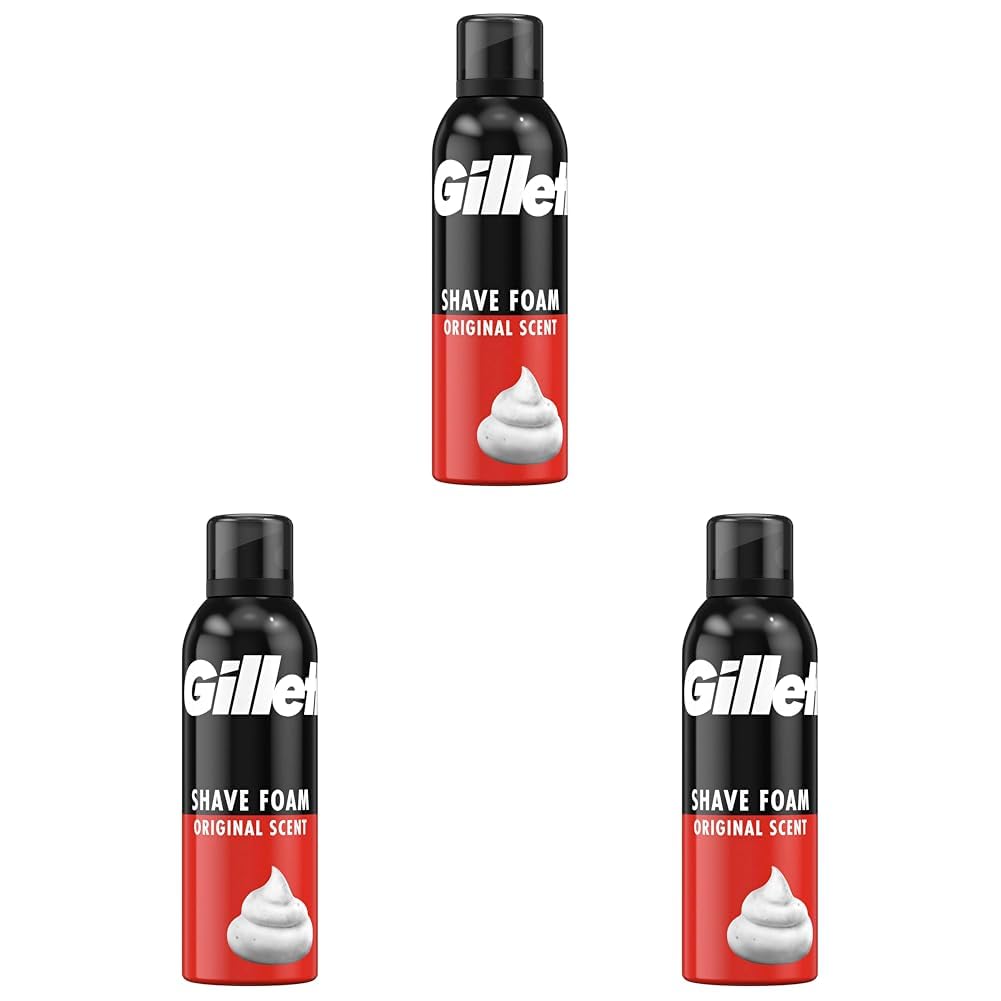 Gillette Orijinal Hassas Cilt İçin Hassas Tıraş Köpüğü, 200ml 3lü paket
