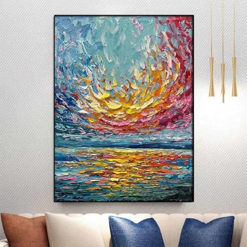 Art mural paysage marin abstrait coloré peintures affiches et imprimés sur toile 30x45