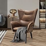 Bekrvio Accent Chairs Living Room Chairs, Modern Wingback Chair Reading Armchair with Solid Wood Leg
