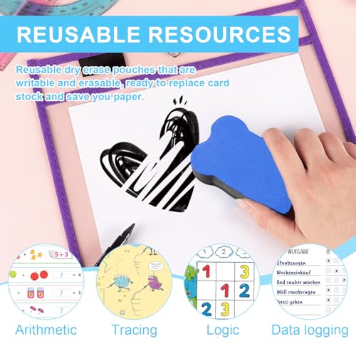 10 Stück Dry Erase Pockets Dry Erase Taschen a4 Dry Erase Taschen Dry Erase Dry Erase Mat Lehrerbedarf Wiederverwendbar Trocken Abwischbar Taschen Trocken A Bwischbar Taschen Schule Büro Abwischbar
