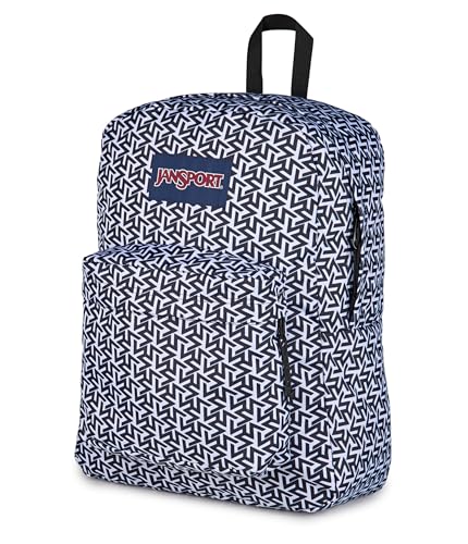 Image of JanSport SuperBreak Plus Backpack with Padded 15-inch Laptop Sleeve and Integrated Bottle Pocket - Spacious and Durable Daypack for Work and Travel, Team Colors White /Black /Black