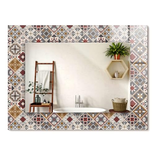 Déco murale chic et moderne : miroir avec cadre design imprimé
