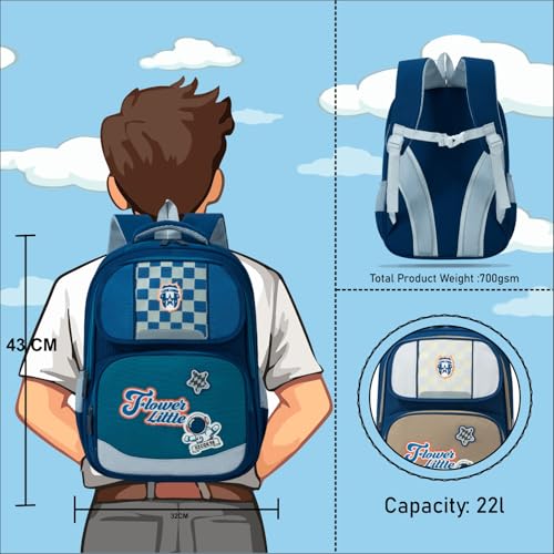 Image of Tinytot 22 Litre 17-Inch Waterproof Large School Bag for Boys & Girls, Kids School Bag, School Backpack for Girls and Boys, for Kids, Ideal for Children