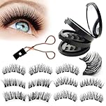 6 Pairs Magnetic Eyelashes with Applicator,QIANSSE Reusable False Eyelashes No Glue Needed Easy to Wear Natural Look Magnetic Lashes Kit for Daily Use