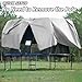 Gardenature 14FT Trampoline Tent(Tent Only), Fit for 8 Curved Poles Round Trampolines, Shade Cover with LED Light, Outdoor Trampolien Accessories, Anti-Tear, Gray