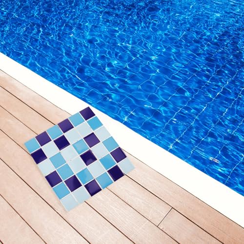 Azulejo para piscina y cocina BETOOKY, mosaico azul para revestir superficies lisas 7