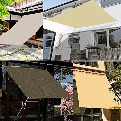 Toile d'ombrage rectangulaire 1.2 x 4 m imperméable durable avec cordes
