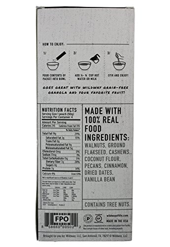 Wildway Grain-free, Keto Hot Cereal: Cinnamon Roll, 7oz (4 Pack)