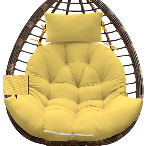 Bextile Hanging Chair Cushion，Thicken Egg Chair Cushion, Hanging Basket seat Cushion, with Headrest (F)