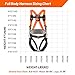 QFU Safety harness fall protection kit, equipped with shock-absorbing ropes, full-body safety harness for roof work (orange and black)