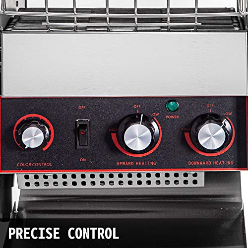 Vevor 300 Slices/Hour Commercial Conveyor Toaster,2200W Stainless Steel Heavy Duty Industrial Toasters W/ Double Heating Tubes,Countertop Electric Restaurant Equipment For Bun Bagel Bread Baked Food #TOP4