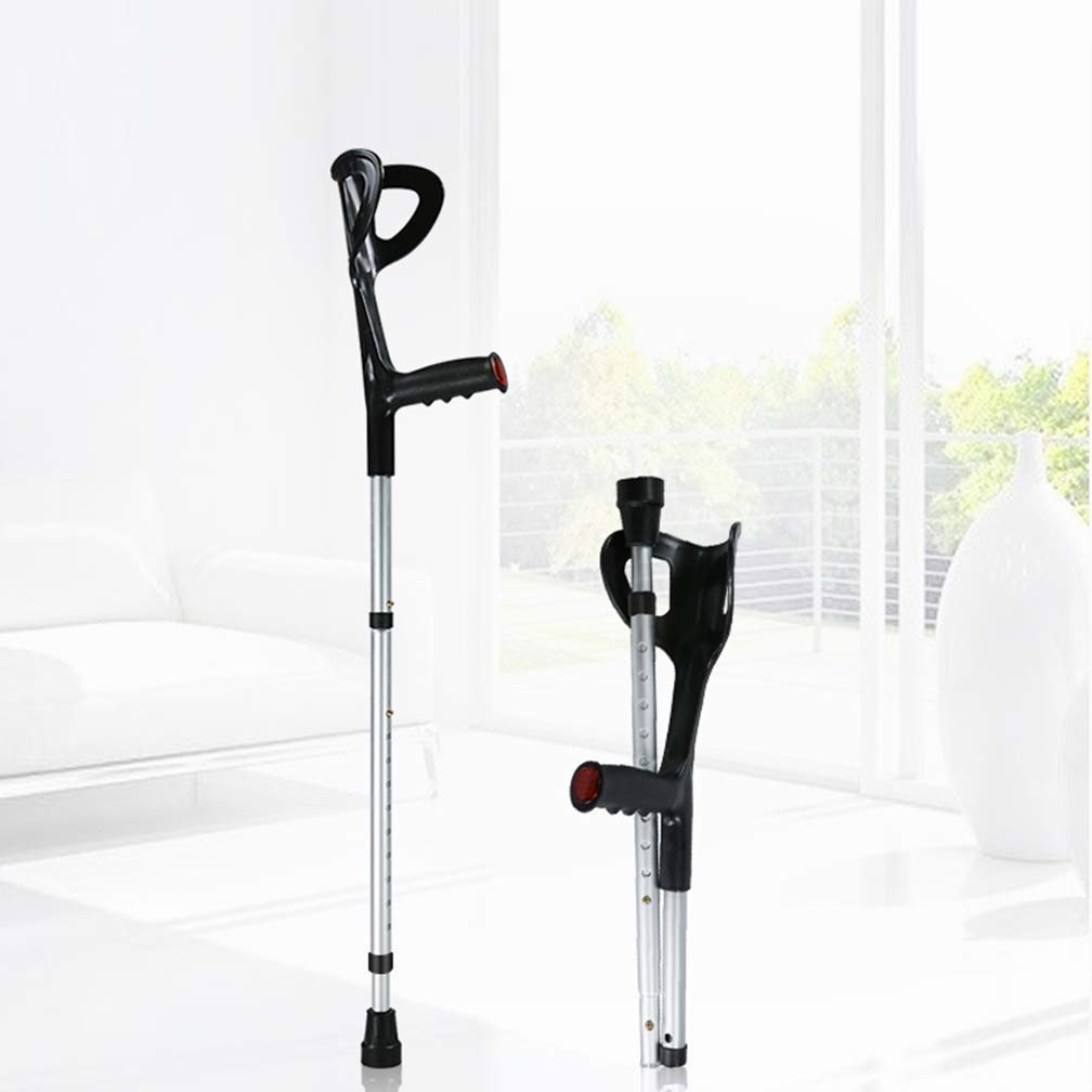 Muletilla de Aluminio Plegable Brazo muletas El Codo se Puede Doblar, Fractura Bajo la axila Ligero Antideslizante muletas de Codo (36"-45" / 92-115cm)