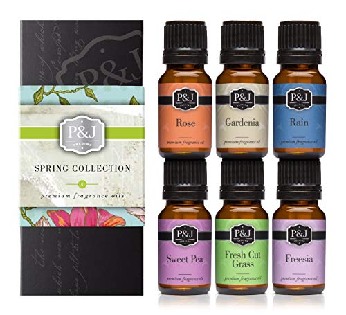 P&J Trading Spring Set of 6 Premium Grade Fragrance Oils - Gardenia, Sweet