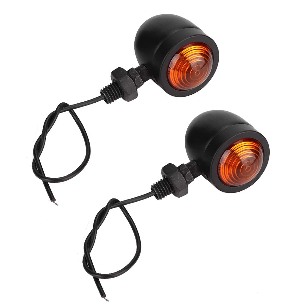 2 Pezzi Indicatori motocicli Indicatori Moto Impermeabile Mini Indicatori Luminosi motociclette Lampada per Indicatori di Direzione per Motocicletta in Metallo Retrò Lampada di Segnalazione per Moto