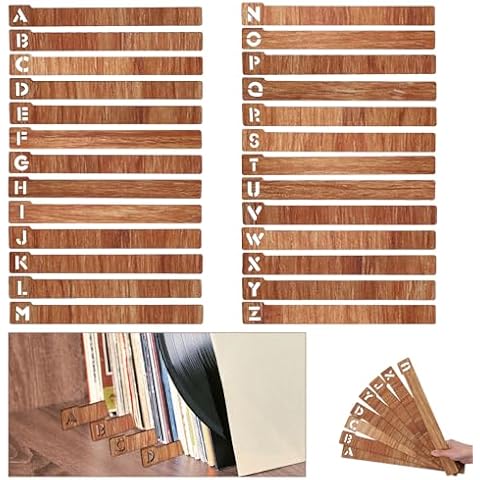 26pcs A-Z Wooden Vinyl Record Organisers Cover