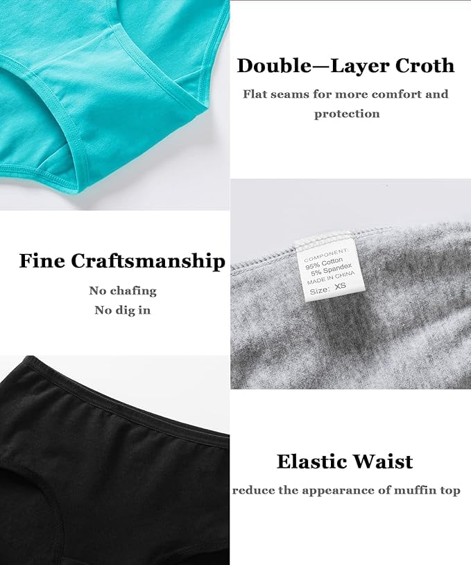 Image of LOURYN KOULYN Women's Breathable Cotton Underwear Hipster Panties for Daily Comfort 4-Pack