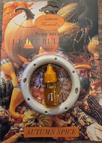 Nature's Harvest™ Autumn Spice Fragranced Light Bulb Ring, Ceramic White, Essential Oil Diffuser for Home Fragrance, 3 GM