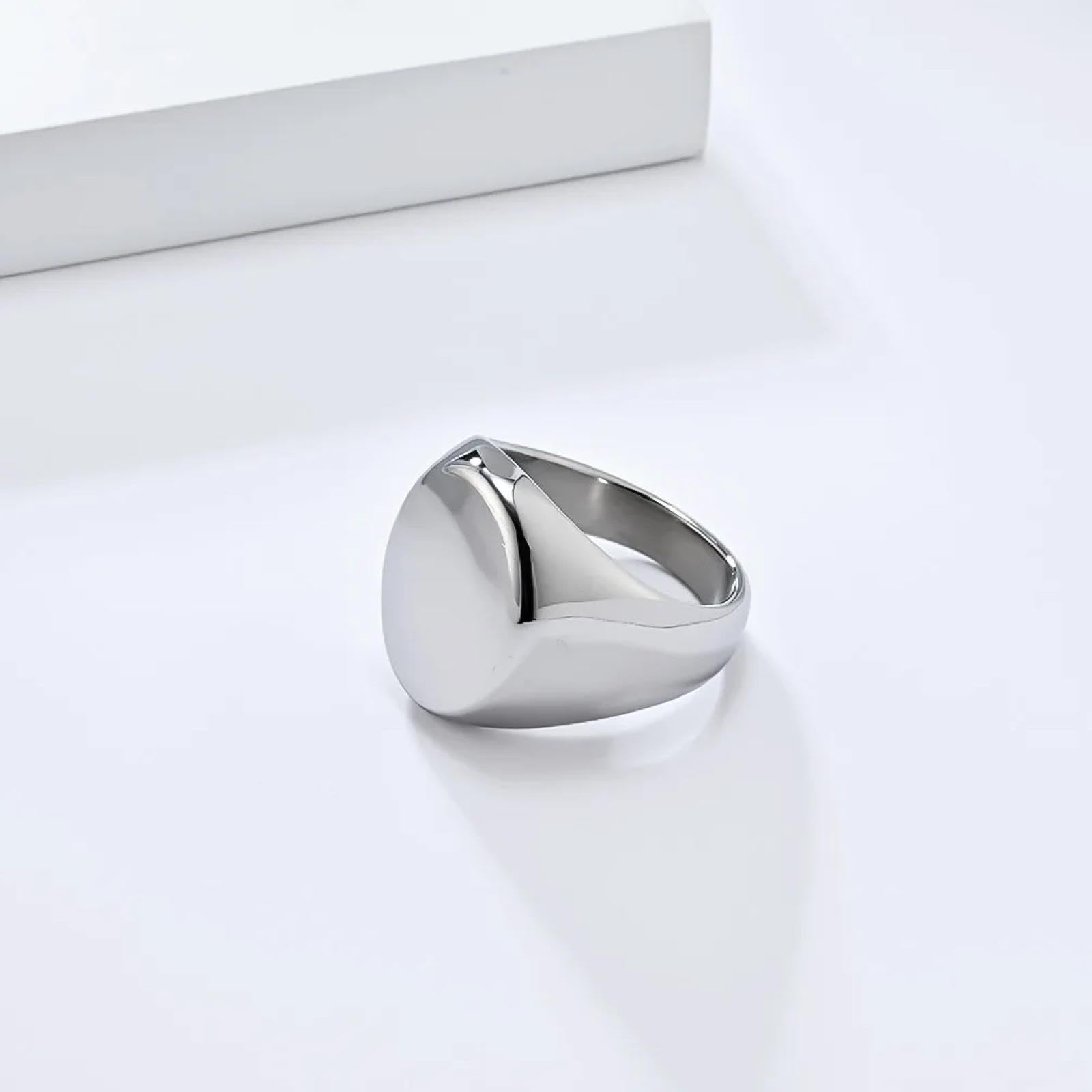 Ring Ringe Damen Bijouterie Herren Schlichter Großer Glänzender Siegelring, Großer Stilvoller High-End-Handschmuck Im Kalten Stil Für Herren
