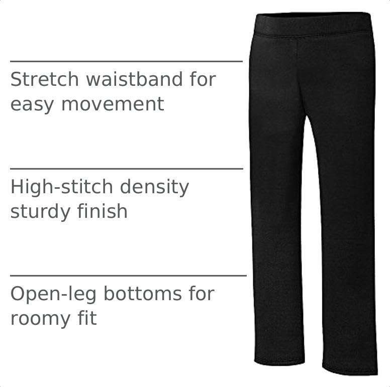 Hanes girls Comfortsoft Ecosmart Open Bottom Leg Sweatpants Pants, Black, Large US - image 4