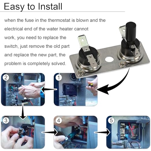 Image of Water Heater Thermostat Switch 232282 Water Heater Parts Thermostat Switch Replace for Suburban RV Water Heater Thermostat, Suburban 232282 T-STAT /Limit 12V
