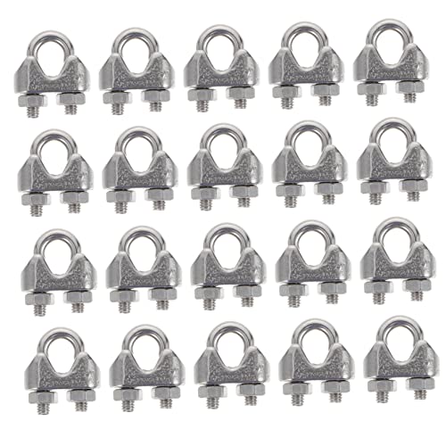 JECOMPRIS 24pcs Cable Clamp Cable Clips Cable Grip Rigging Rope Clamp U Bolt Clamp Saddle Fastener Wire Rope Clamps Wire Rope Clips Wire Rope Cable Clip Stainless Steel Clips Silver