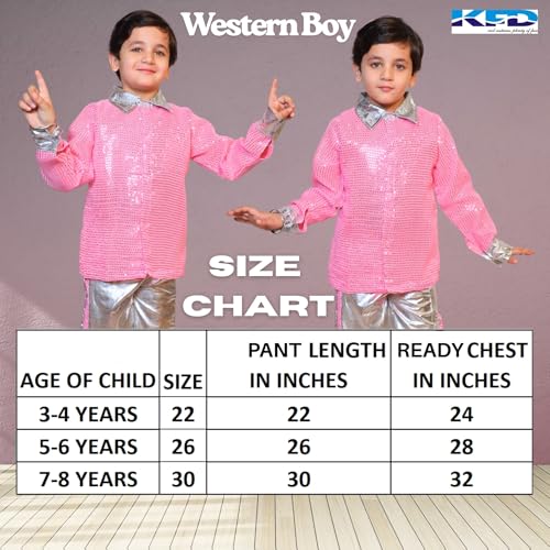 Image of Kaku Fancy Dresses Western Disco Outfit for Kids Sequin Shirt with Shining Pants for Annual Day Programme