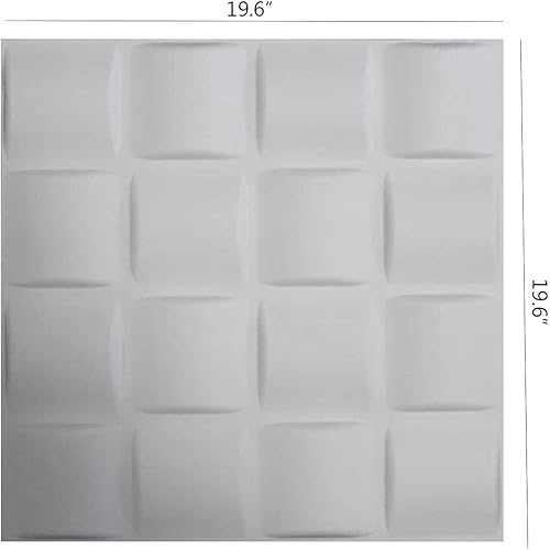 Miniatura 10 de Kingsman 19.6 pulgadas. x 19.6 pulgadas. x 1 pulgada. Wainscot - Paneles de pared para plantas (10 unidades), color blanco