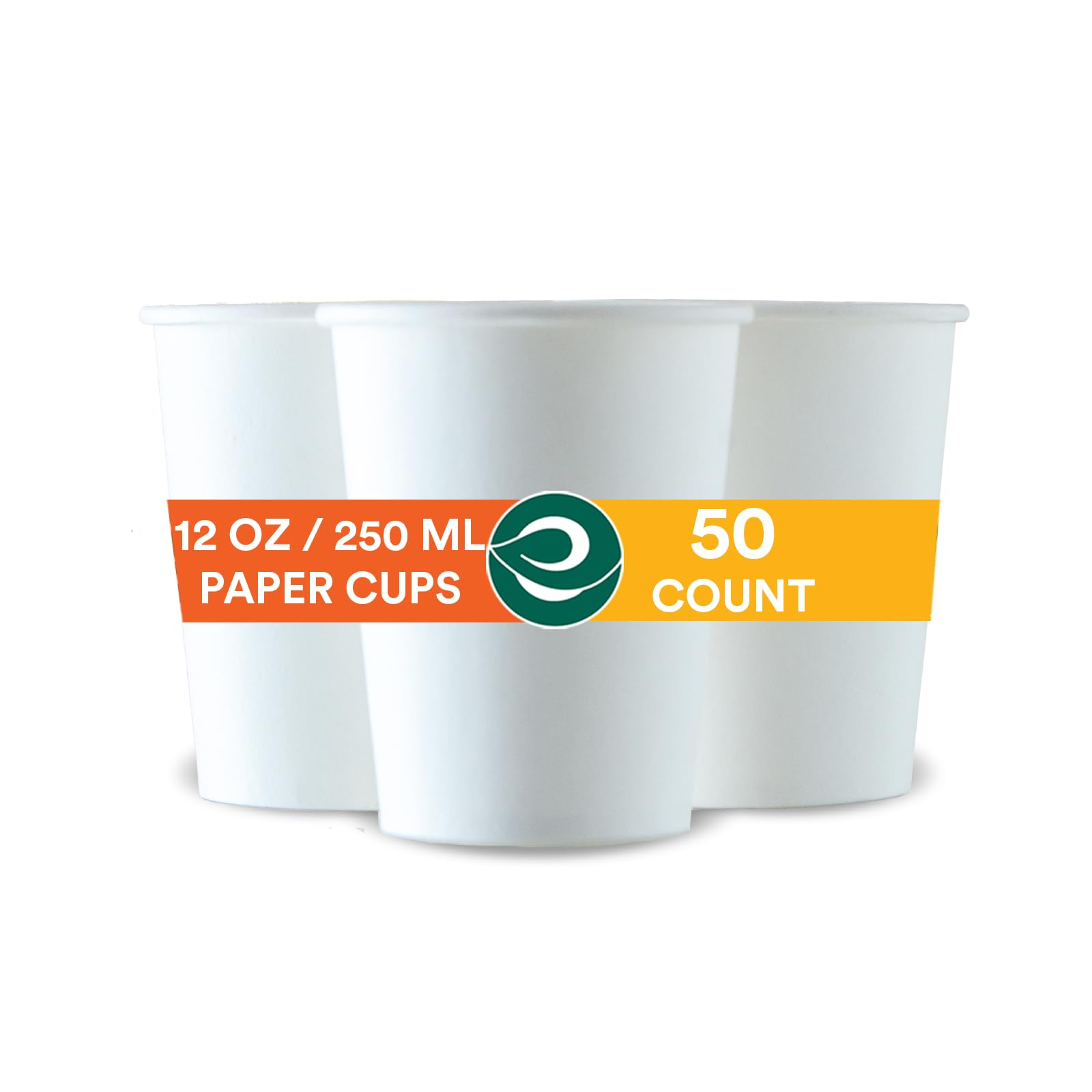 ECO SOUL [350 ml, 50 Count] Disposable White Paper Cups| Plastic-Free Aqueous Coated | Eco-Friendly & Biodegradable Cups | Use & Throw Party Glasses | Ideal for Tea, Coffee & Water | 280 GSM