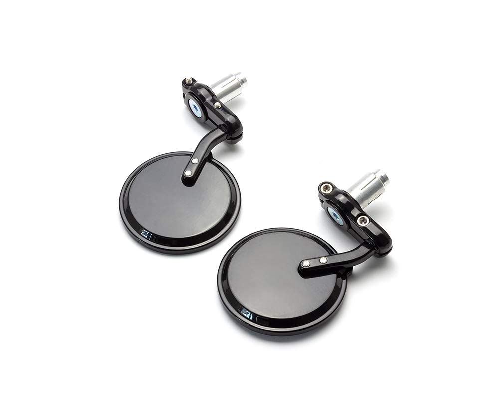 Moto Rétroviseurs Embout Guidon Aluminium Noir pour 22mm guidon