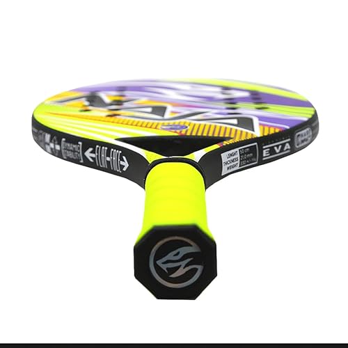 Raquete Beach Tênnis Fibra de Carbono + Vidro - Naja Trainning 3.0 - Roxo/amarelo