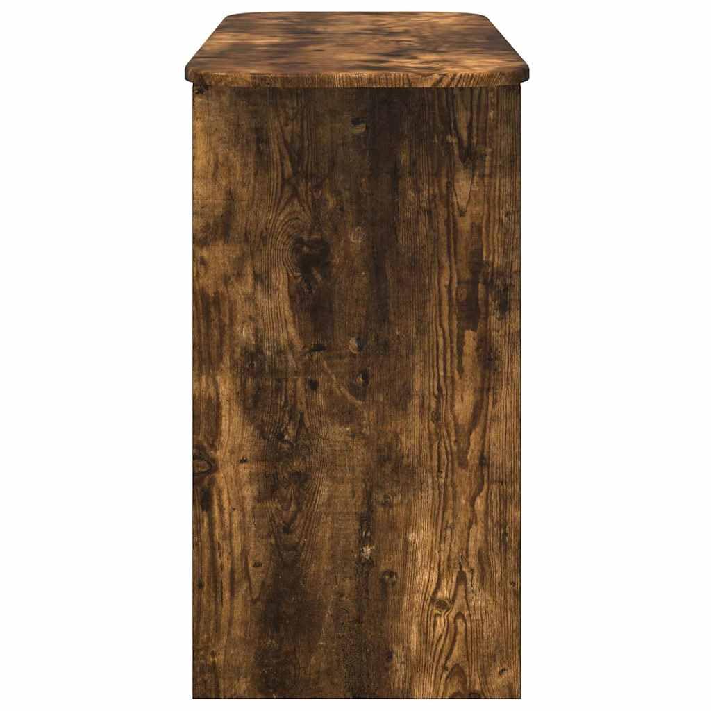 Tavolo consolle in rovere affumicato, 93 x 40 x 75 cm, con vano portaoggetti, compatto e sottile, per soggiorno, corridoio, foyer, organizer salvaspazio per chiavi e decorazioni