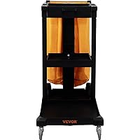 Vista 8 de VEVOR Carrito de limpieza, carrito comercial de limpieza de 3 estantes, carrito de plástico de limpieza de 200 libras de capacidad, con bolsa de PVC