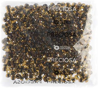 Preciosa Czech Seed Beads 32/0 (8mm) Transparent Topaz Blacklined - 250g Bulk Bag Beads for Jewelry Making and Crafts
