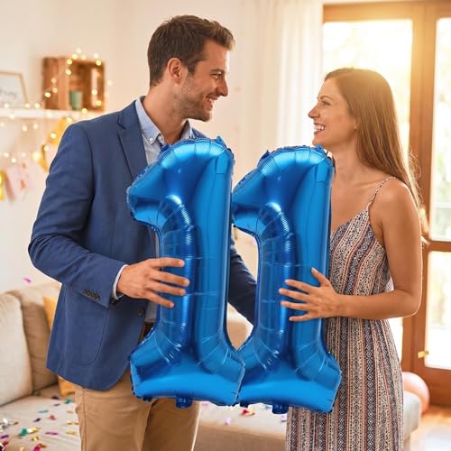 Image of YPSelected 32 Inch Large Foil Helium Number Balloon Birthday Wedding Party 0-9 (Blue, 1)