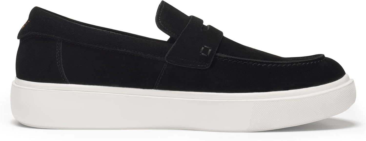 Journey West Suede Slip-on Penny Loafers Sneakers Shoes for Men Black US 10.5 - Image 3
