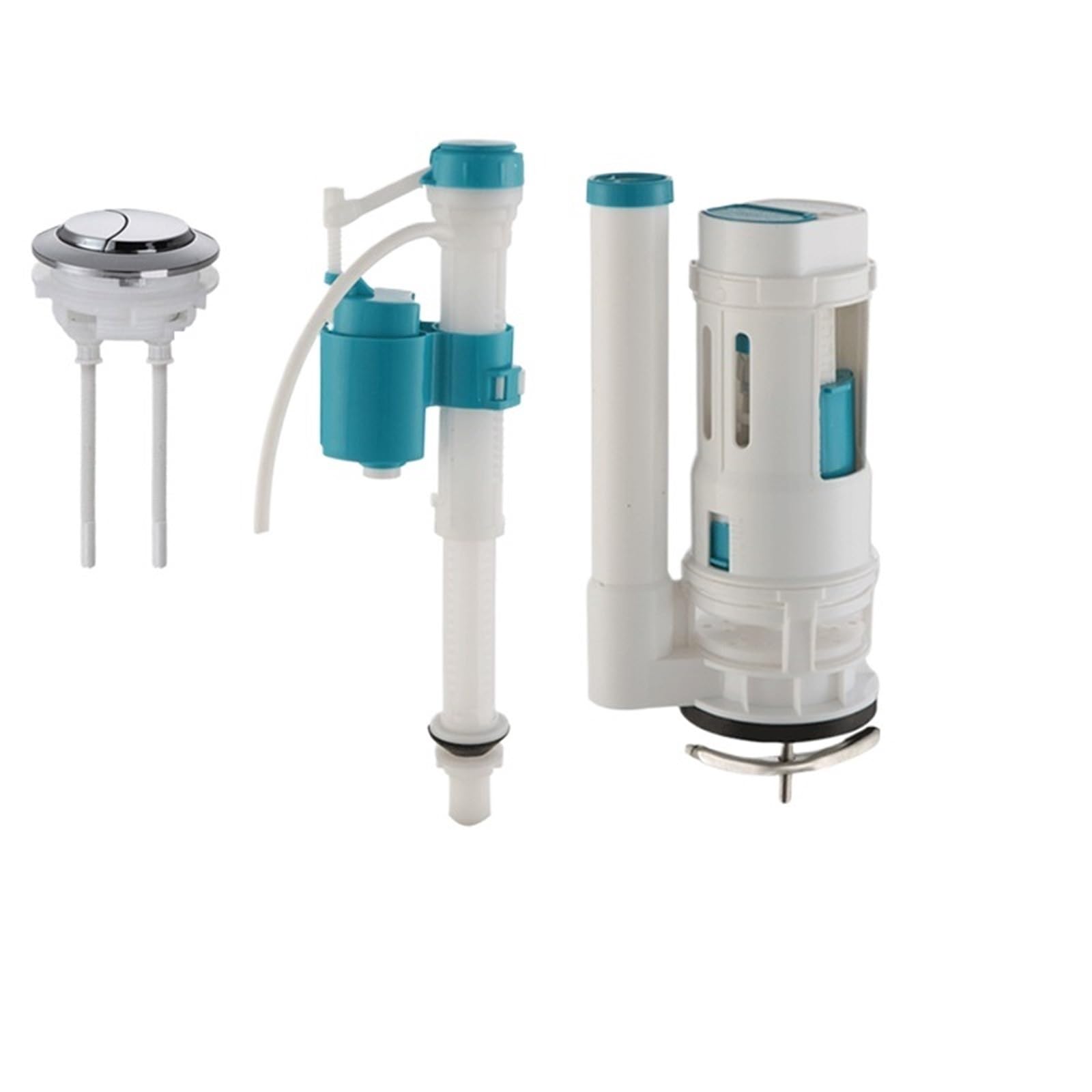 Padgcnor One Color Toilet Flush Valve Toilet Water Tank Dual Flush Push Button Cistern Siphon Valve Kits Wc(24Cm Kit)