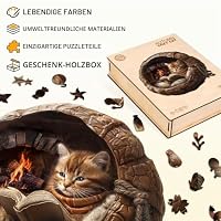 WOODBESTS Holzpuzzles für Erwachsene - Herbst Gemütliche-Katzen – Ansicht 3