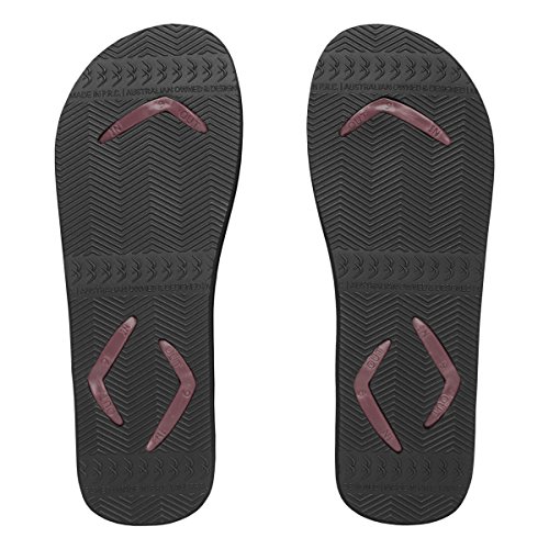 Image of Boomerangz (Clearance Stock Men's Flip Flops | Slippers | Thongs Colour: Burgundy /Black (#NoMoreBlowOuts #ChangeableStraps)