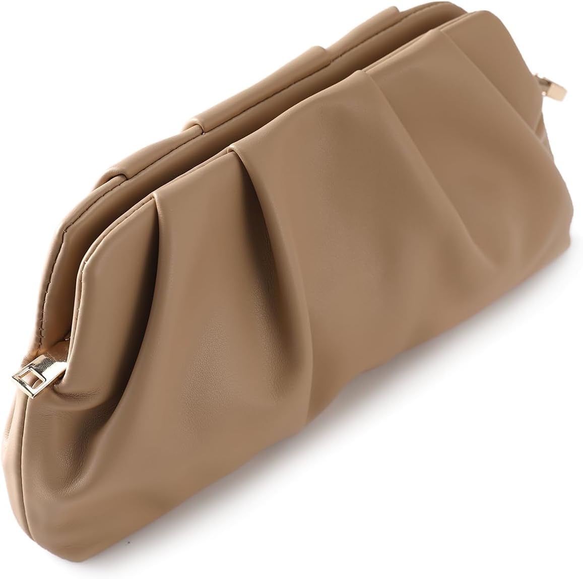 Evening Bag for Women Ruched Clutch Purse Detachable Metal Chain Crossbody Bag - Image 3