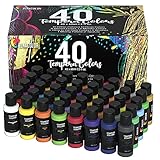 EINZIGARTIGE UND LEUCHTENDE FARBEN - Das Malset für Kinder enthält 8 matte Farben, 10 Glitterfarben, 10 Neonfarben, 5 fluoreszierende und 7 Metallic Farben. Mit diesen Bastelfarben für Kinder können Ihre Kinder und Kleinkinder ihrer Fantasie freien Lauf lassen. Sie können mit Farben und Texturen spielen.