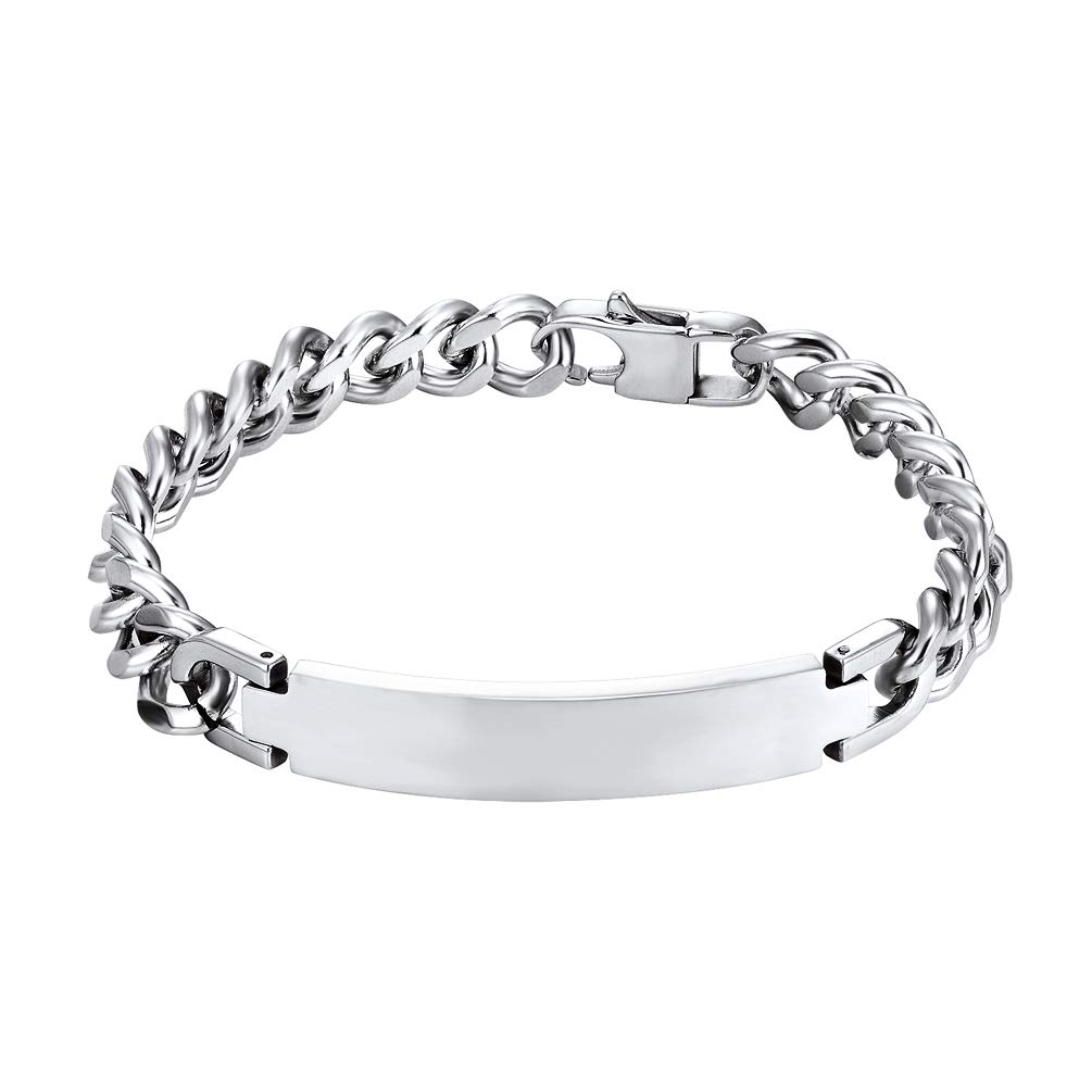 PROSTEEL Esclavas Pulseras para Hombres Pareja Enamorados Familia Compañeros, 21cm/23cm Largo