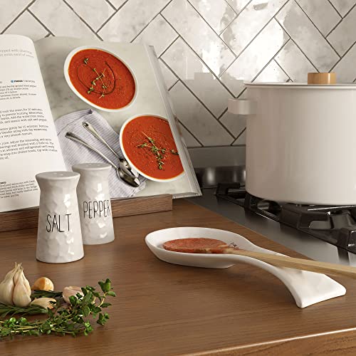 Barnyard Designs Salt And Pepper Shaker Set, Ceramic, Novelty Farmhouse Salt And Pepper Holders, Vintage Kitchen And Table Decor, White, 2" X 3.5" #TOP6