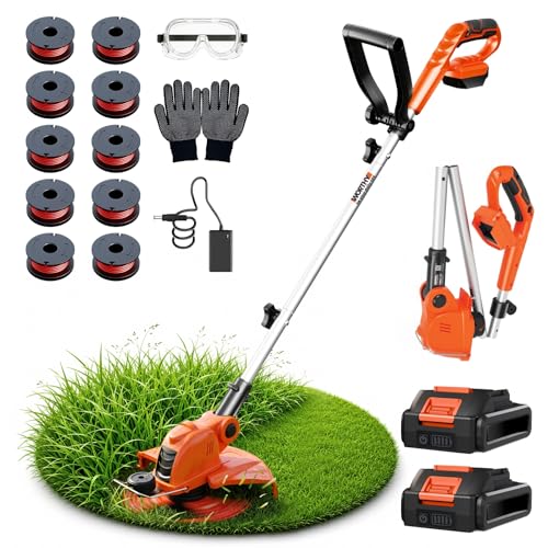 Weed Wacker Eater Electric String Trimmer Battery Powered Lawn Trimmer