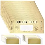 PLIGREAT 10 juegos de boletos dorados con sobres, tarjetas para rascar, regalo sorpresa, para hacer tu propia tarjeta, boletos para rascar para cumpleaños, boda, vacaciones, regalo de rifa de vales