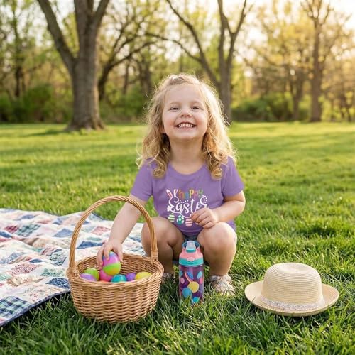 Image of Easter Shirts for Girls Kids Easter Gift Bunny T-Shirt Clothing 3-12 Years
