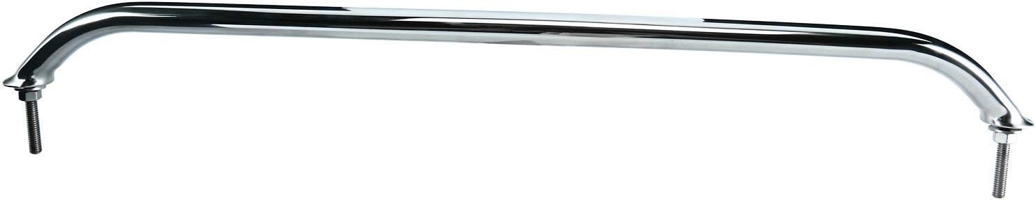 Amarine Made 2-Pack 12", 16", 18" Polished Stainless Heavy Duty Oval Boat Marine Grab Handle Hand Rail with Flange & Stud (18")