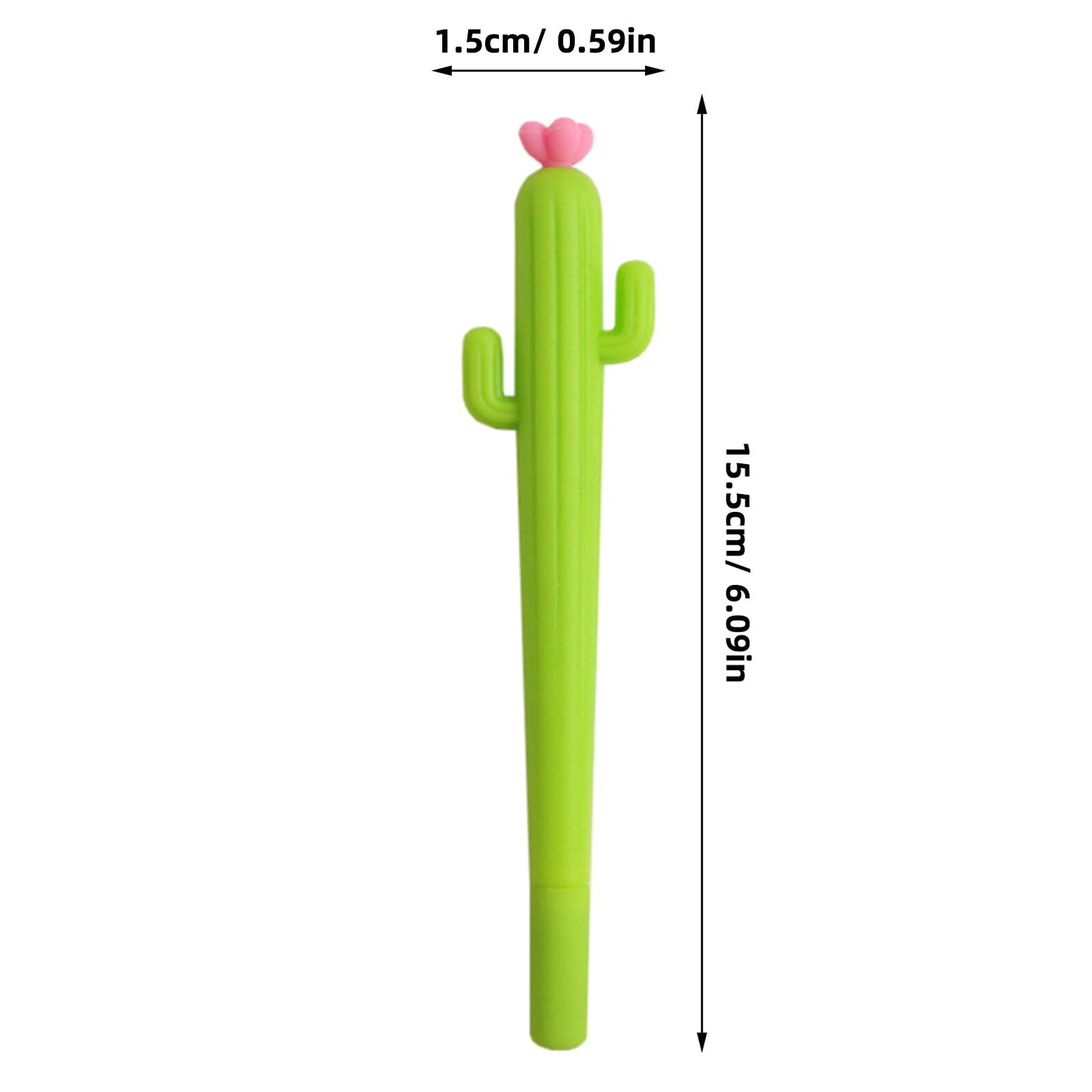 CALLARON 24 Pezzi Penna Gel Nera 0,5mm Punta Fine Forma di Cactus in Plastica Portatile Penna Cancelleria Creativa Regalo per Ragazzo Ragazza