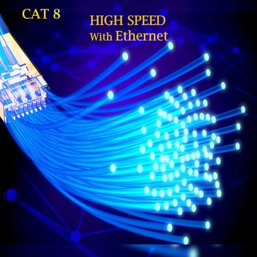 Cat8 Ethernet Cable (2M), 40 Gbps 2000 MHz, High-Speed Braided RJ45 LAN Cable. Compatible with PC, Laptop, Cat5/5e/6/Cat7 Xbox, Tablets, Storage Devices, Modem, Router, Switch, and TV (White) - Image 3