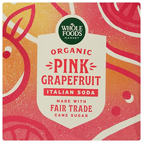 Whole Foods Market 4 Pack Organic Italian Soda, Pink Grapefruit, 11.2 Fluid Ounce #TOP4